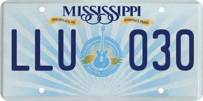 MS license plate LLU030