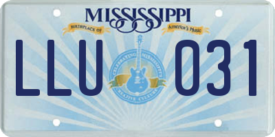 MS license plate LLU031