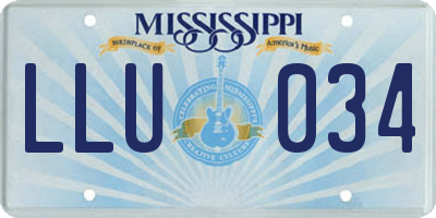 MS license plate LLU034
