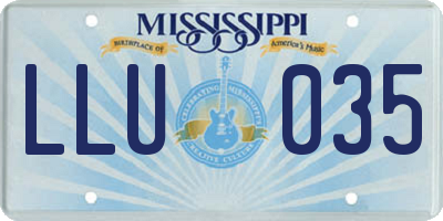 MS license plate LLU035