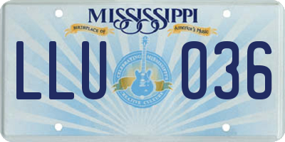 MS license plate LLU036