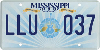 MS license plate LLU037