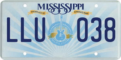 MS license plate LLU038