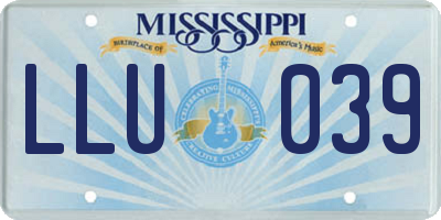 MS license plate LLU039