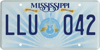 MS license plate LLU042