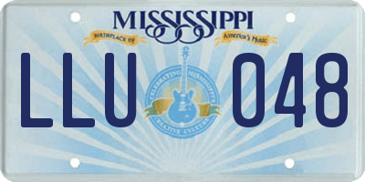 MS license plate LLU048