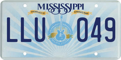 MS license plate LLU049