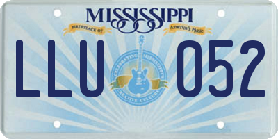 MS license plate LLU052