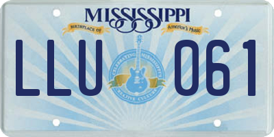 MS license plate LLU061
