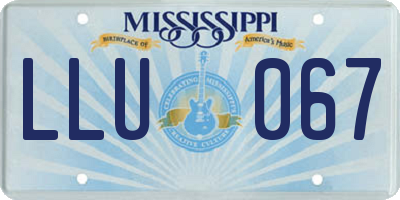 MS license plate LLU067