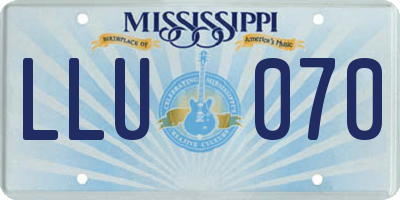 MS license plate LLU070