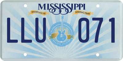 MS license plate LLU071
