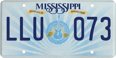 MS license plate LLU073