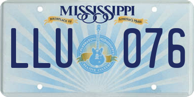 MS license plate LLU076