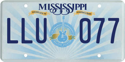 MS license plate LLU077
