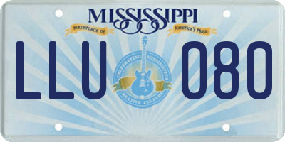 MS license plate LLU080