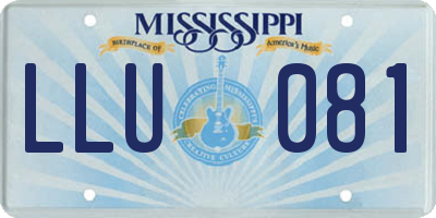 MS license plate LLU081
