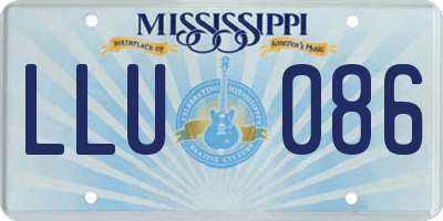 MS license plate LLU086