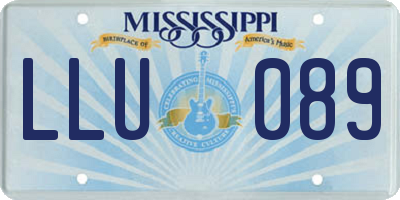 MS license plate LLU089