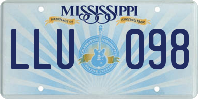 MS license plate LLU098