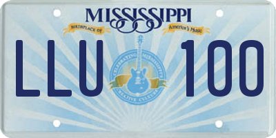 MS license plate LLU100