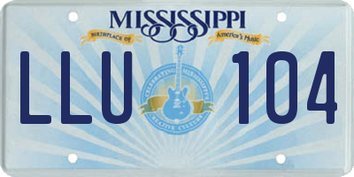 MS license plate LLU104