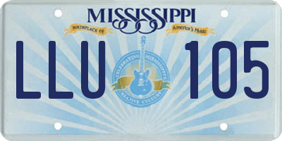 MS license plate LLU105