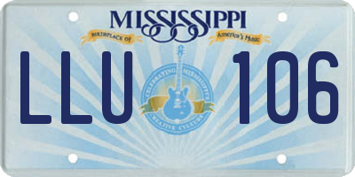 MS license plate LLU106