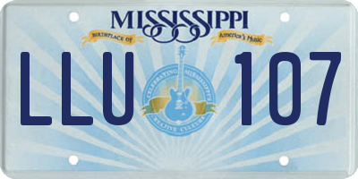MS license plate LLU107