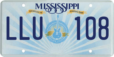MS license plate LLU108
