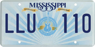 MS license plate LLU110