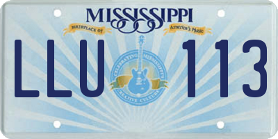 MS license plate LLU113