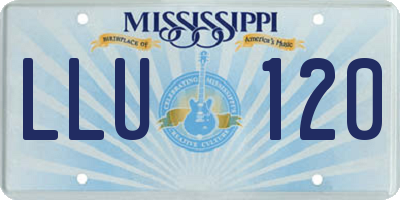 MS license plate LLU120