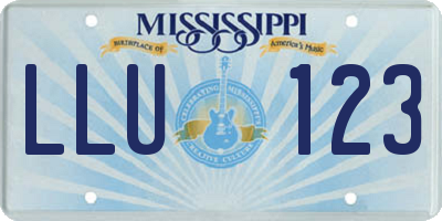 MS license plate LLU123