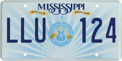 MS license plate LLU124