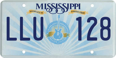 MS license plate LLU128