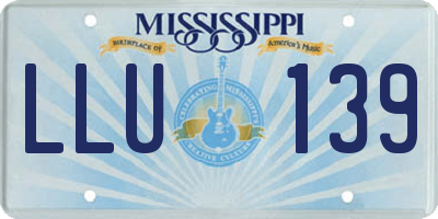 MS license plate LLU139