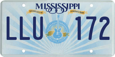 MS license plate LLU172
