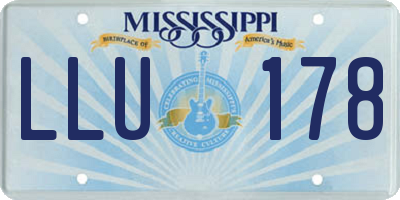 MS license plate LLU178