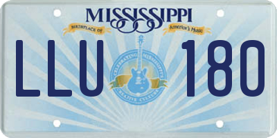 MS license plate LLU180