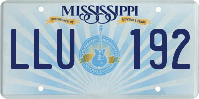 MS license plate LLU192