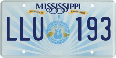 MS license plate LLU193