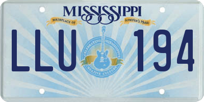 MS license plate LLU194