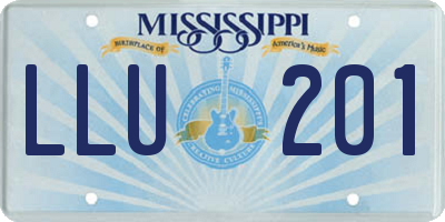 MS license plate LLU201
