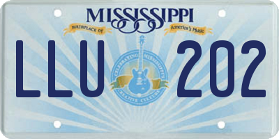 MS license plate LLU202