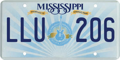 MS license plate LLU206