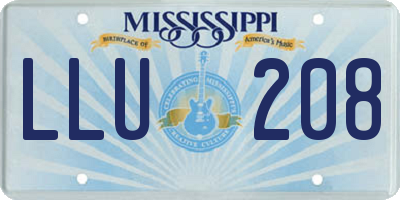 MS license plate LLU208