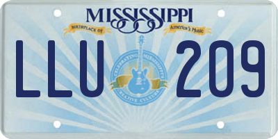 MS license plate LLU209