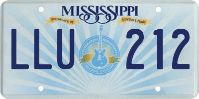 MS license plate LLU212