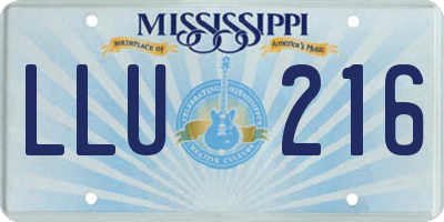MS license plate LLU216